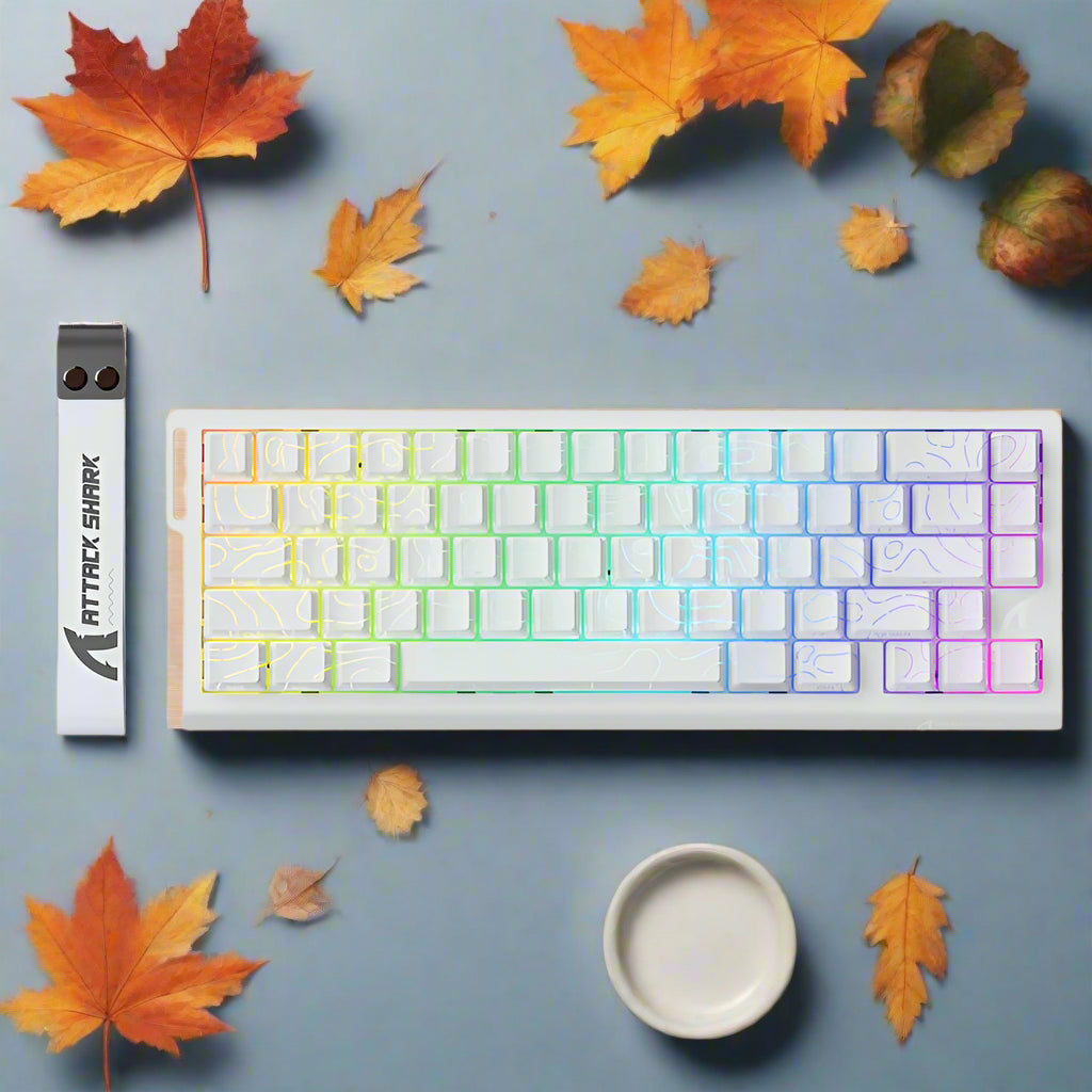 Keyboard with RGB lighting and a separate keycap on a white background
